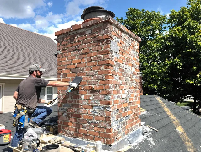 Completed chimney rebuild by Garfield Heights Chimney Sweep in Garfield Heights, OH