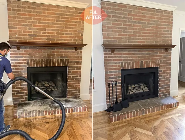 Garfield Heights Chimney Sweep carefully sanitizing a fireplace in Garfield Heights, OH