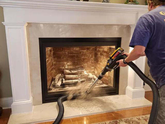Fireplace cleaning performed by Garfield Heights Chimney Sweep in Garfield Heights, OH