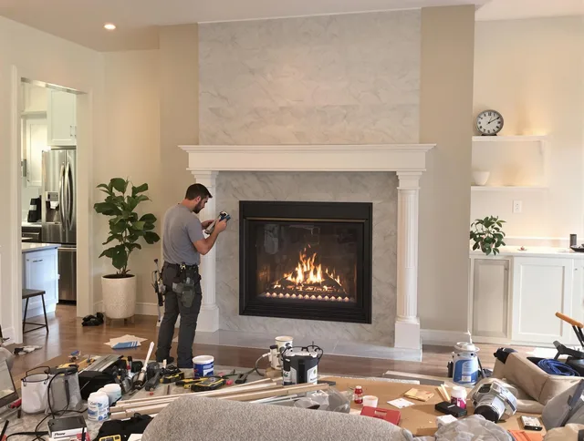 Newly installed fireplace by Garfield Heights Chimney Sweep in Garfield Heights, OH